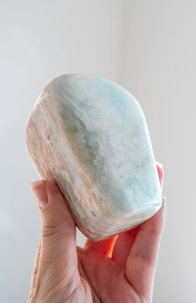 Caribbean Blue Calcite freeform