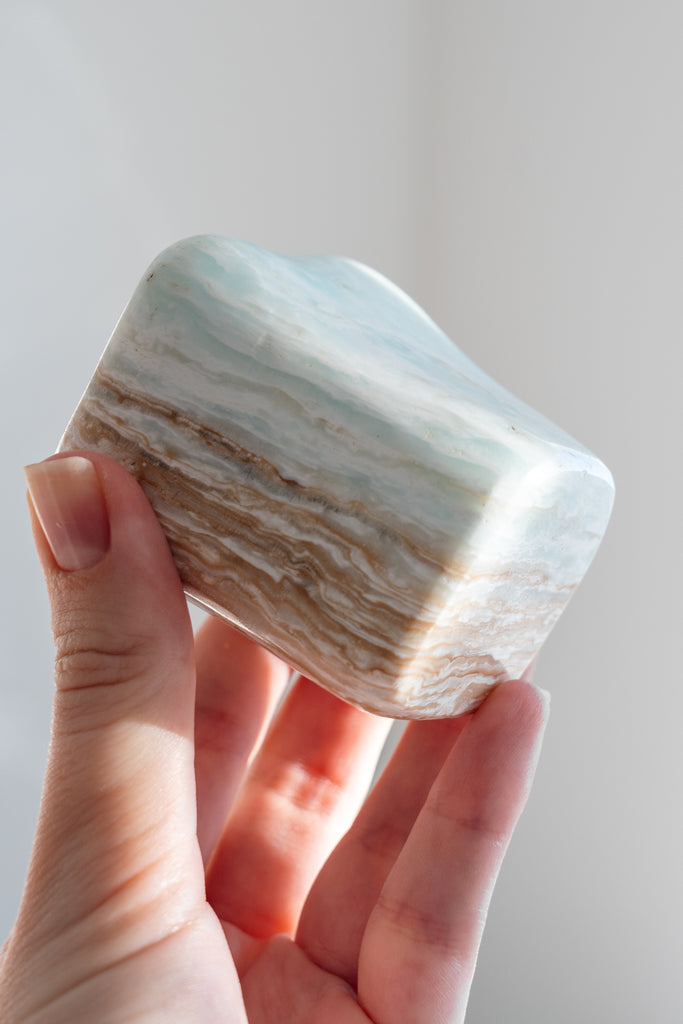 Caribbean Blue Calcite freeform