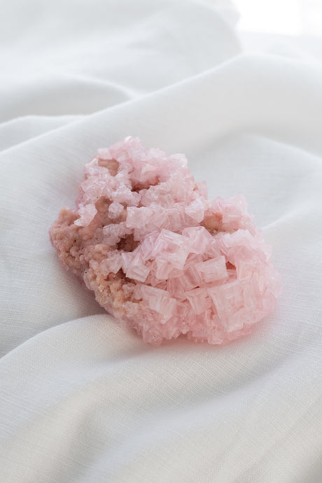 Pink Halite Cluster Specimen Crystal