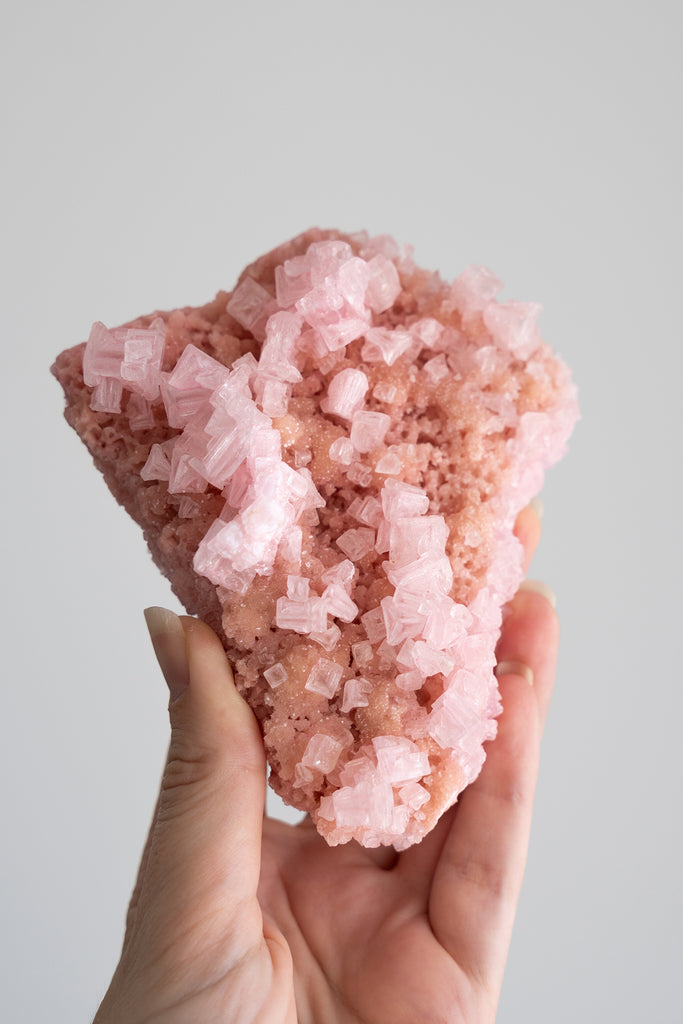 Pink Halite Cluster Specimen Crystal