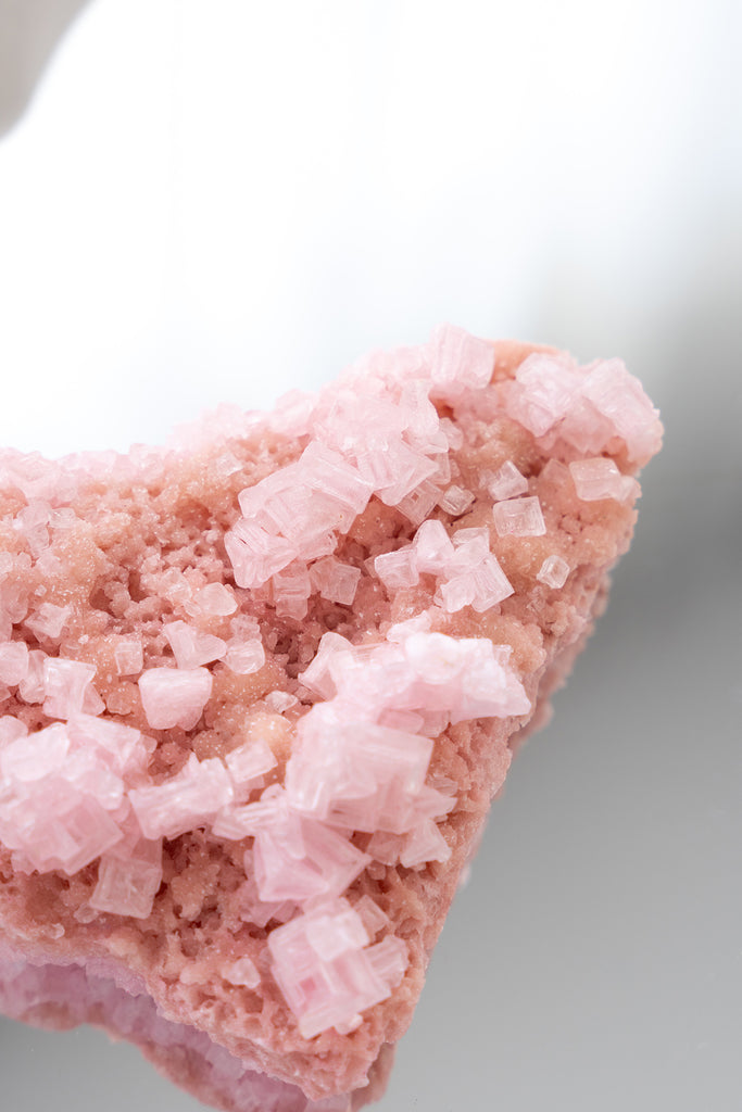 Pink Halite Cluster Specimen Crystal