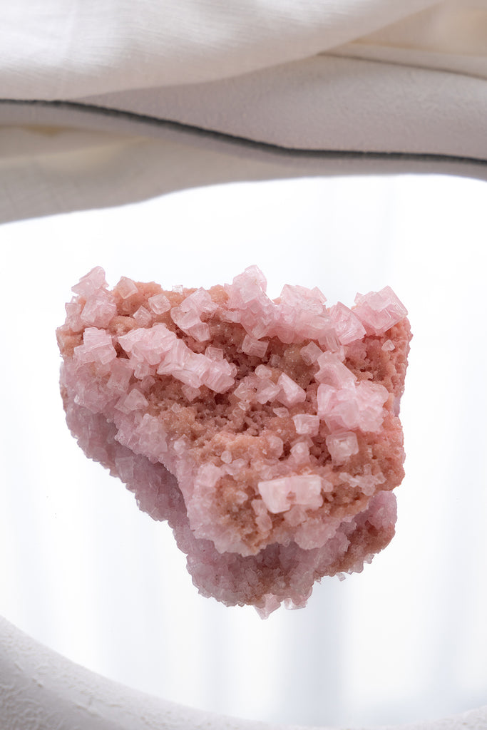 Pink Halite Cluster Specimen Crystal