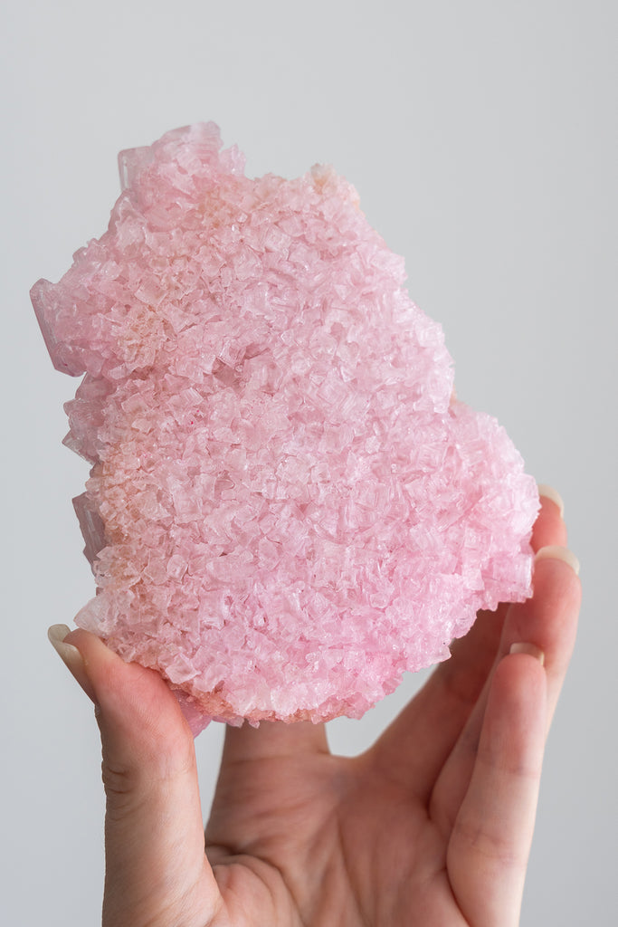 Pink Halite Cluster Specimen Crystal