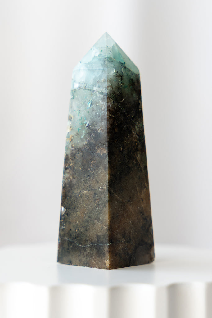 chrysocolla quartz point