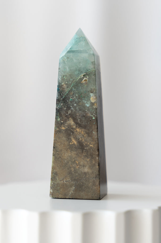 chrysocolla quartz point