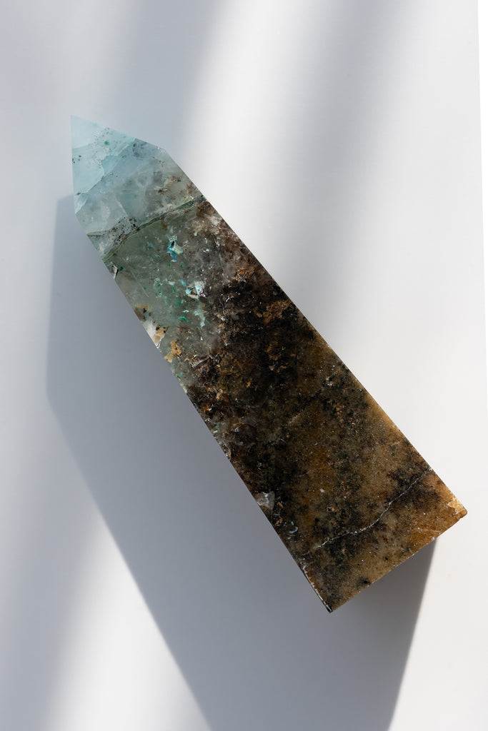 chrysocolla quartz point