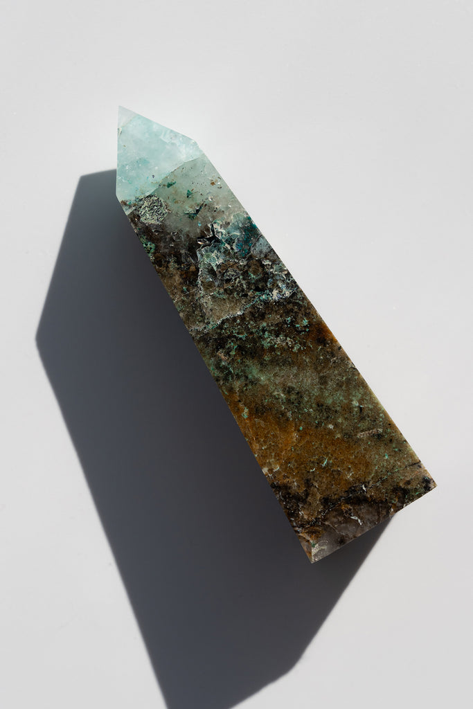 chrysocolla quartz point