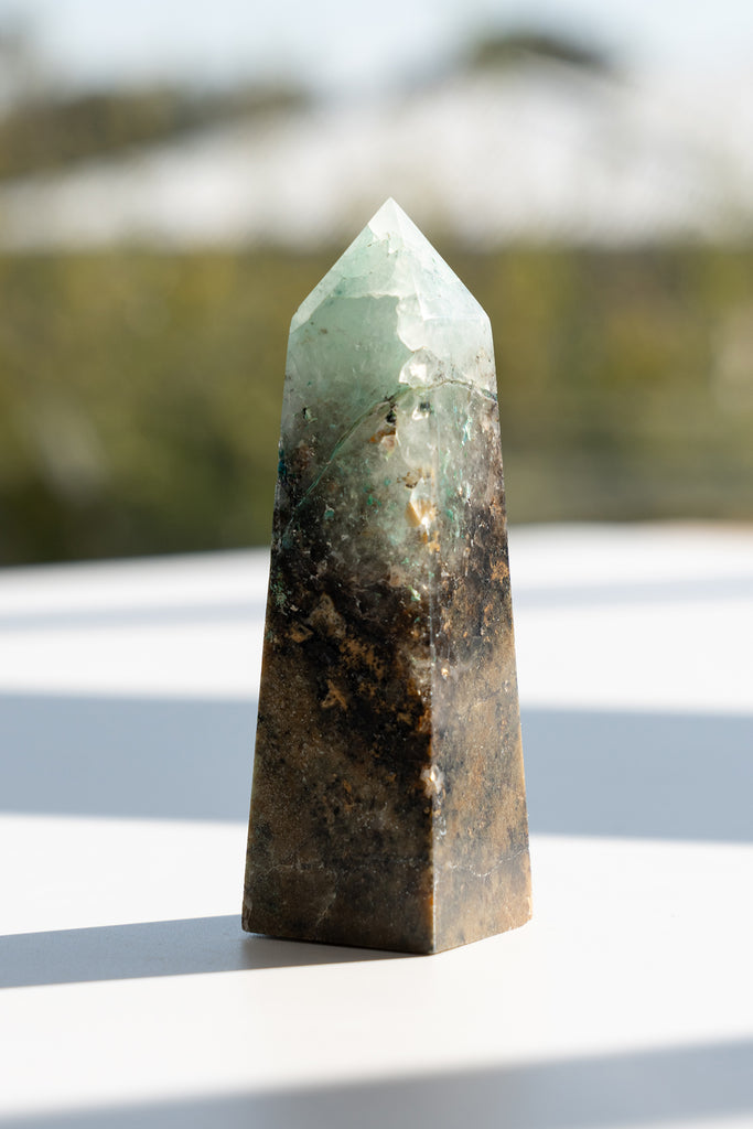 chrysocolla quartz point