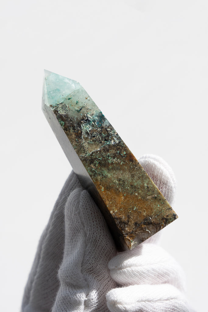 chrysocolla quartz point