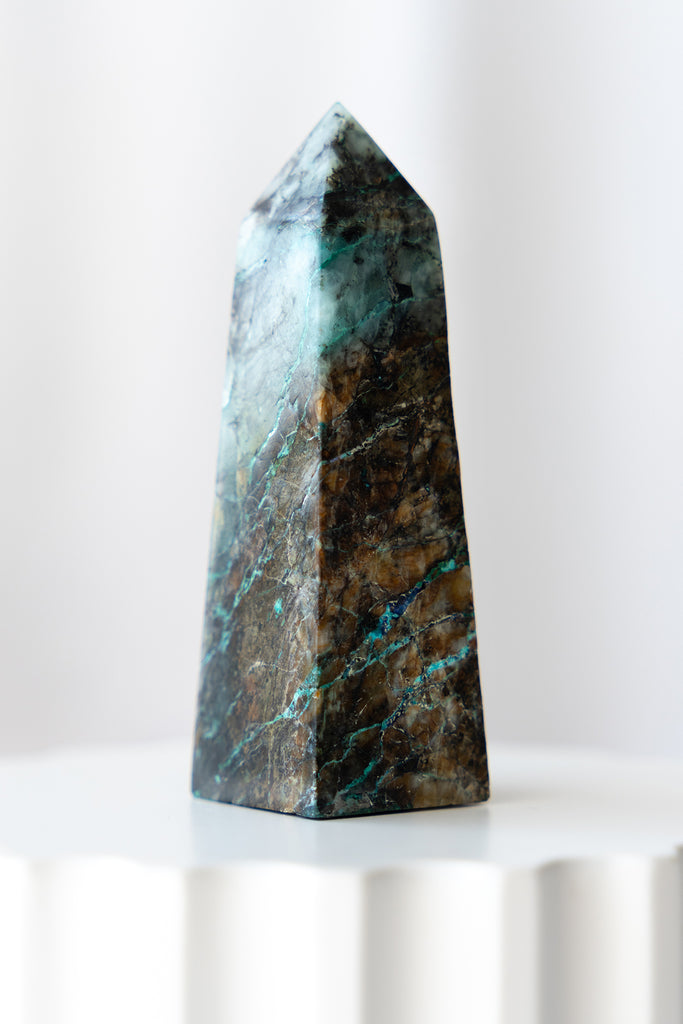 chrysocolla quartz point