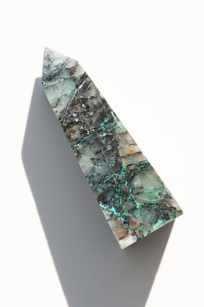 chrysocolla quartz point