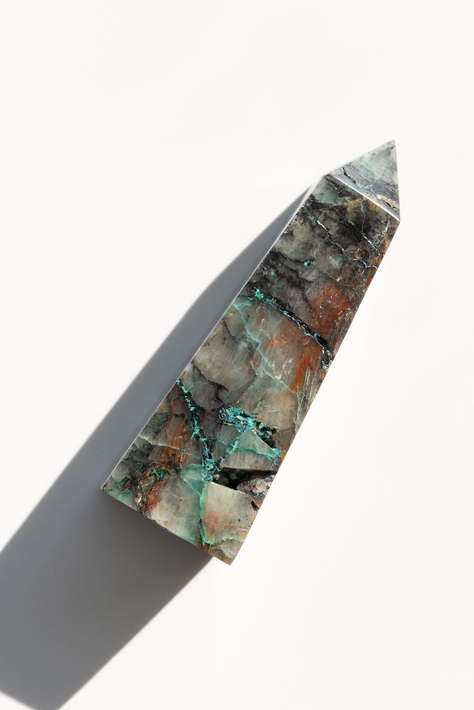 chrysocolla quartz point