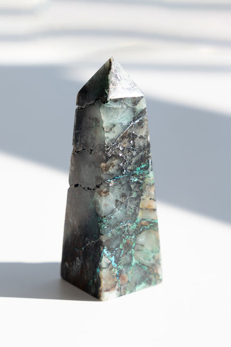 chrysocolla quartz point