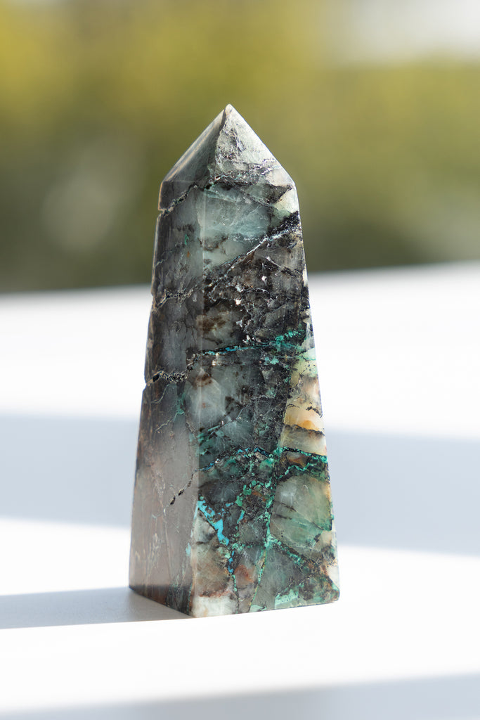 chrysocolla quartz point