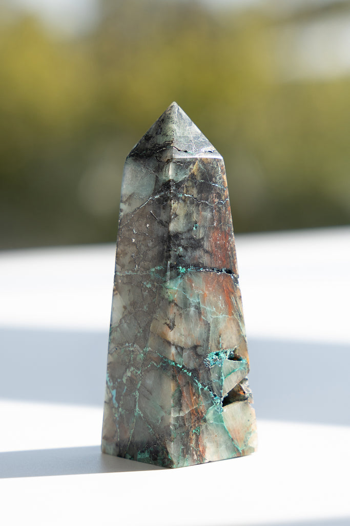 chrysocolla quartz point