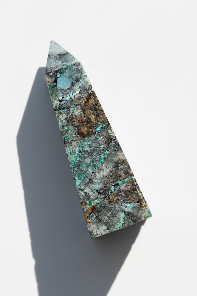  chrysocolla quartz point peru crystal