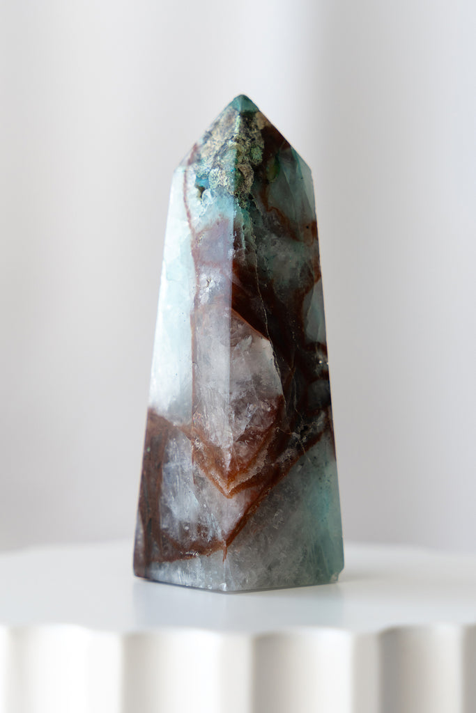 chrysocolla quartz point