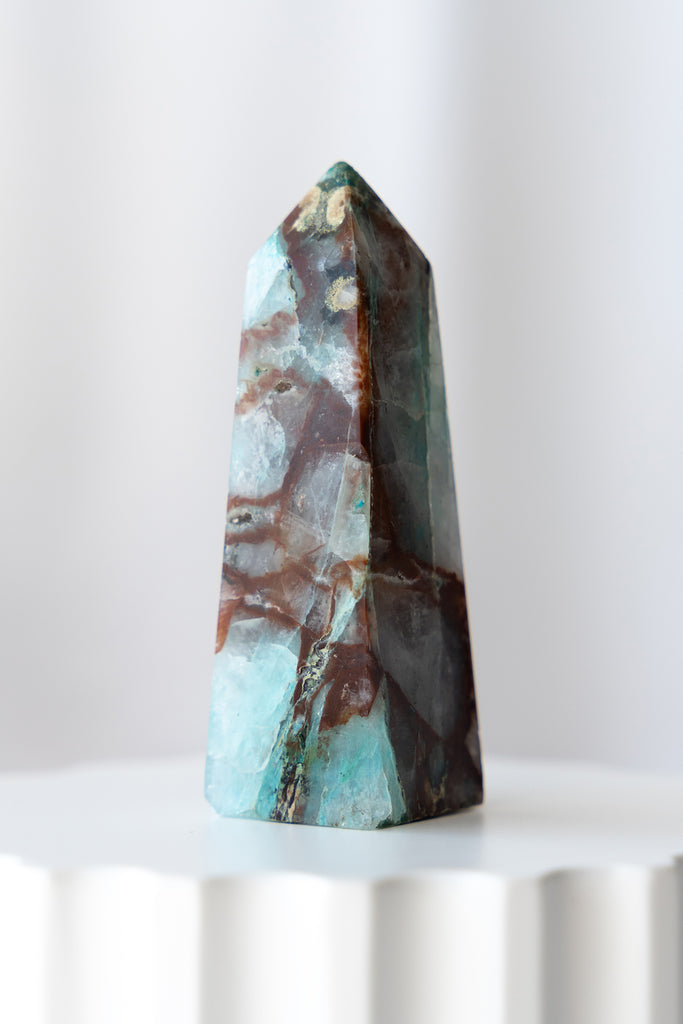 chrysocolla quartz point