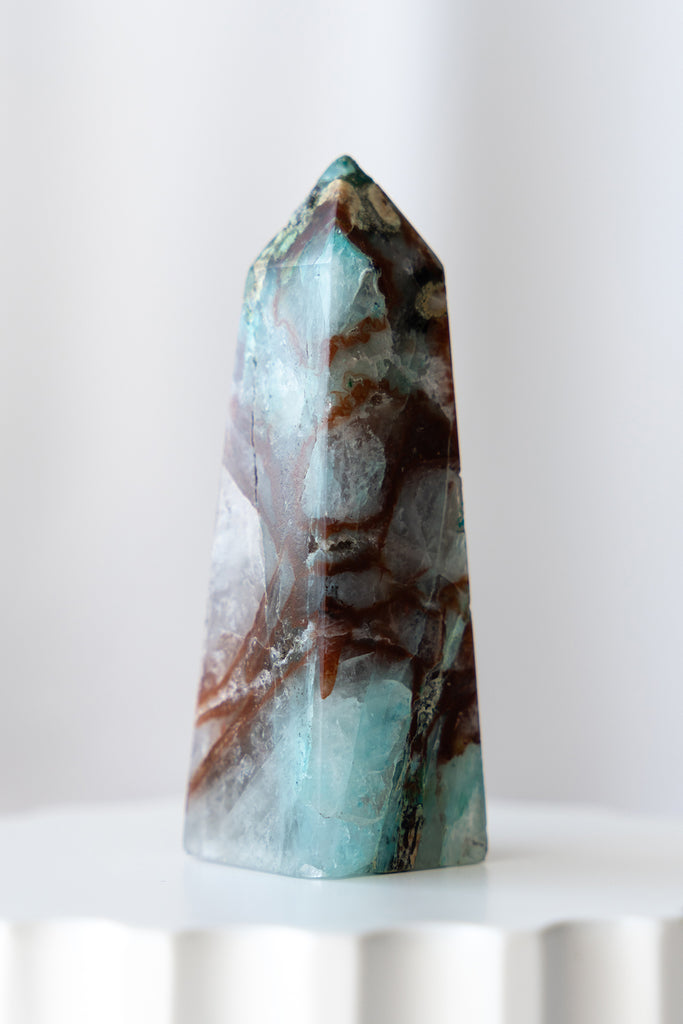 chrysocolla quartz point