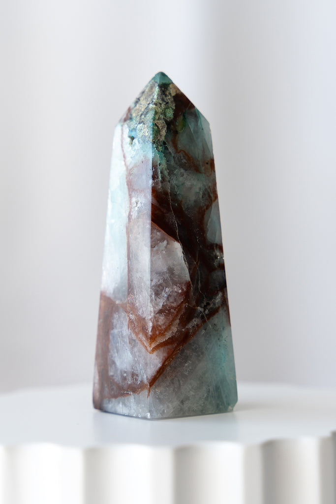 chrysocolla quartz point