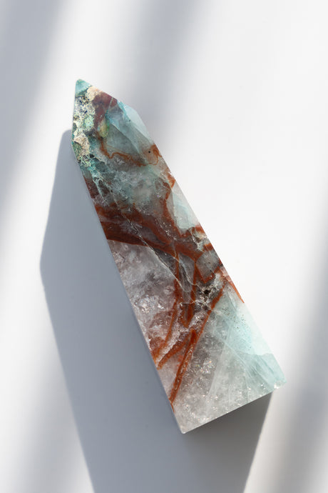chrysocolla quartz point