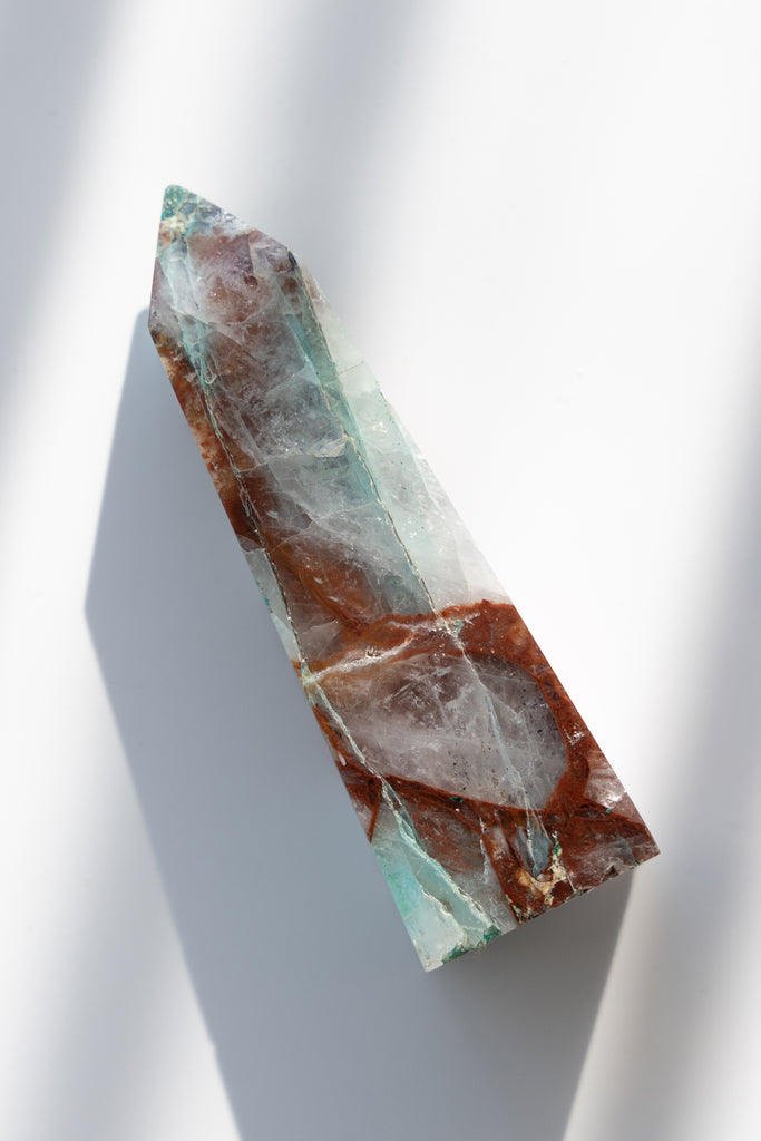 chrysocolla quartz point