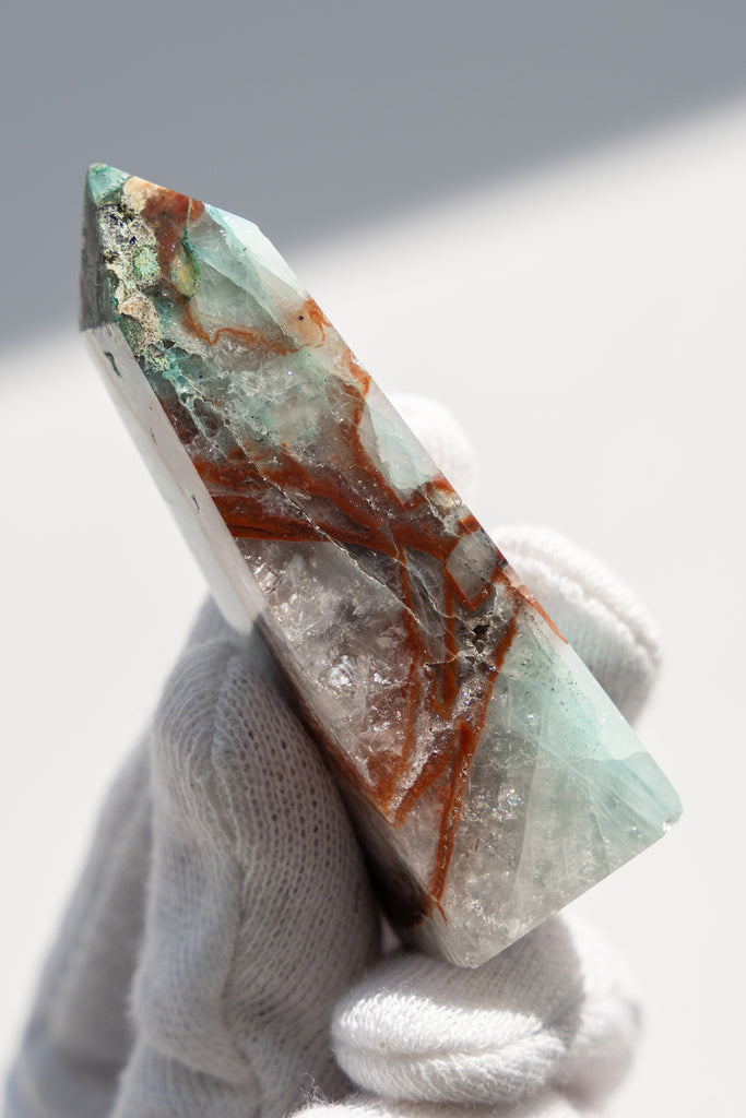 chrysocolla quartz point