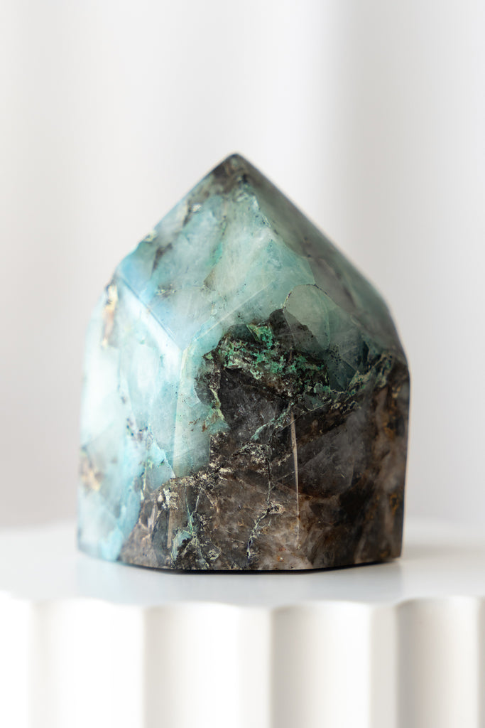 chrysocolla quartz freeform crystal