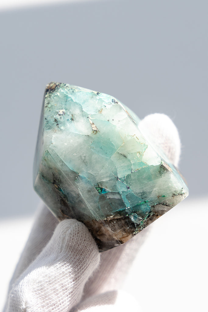 chrysocolla quartz freeform crystal