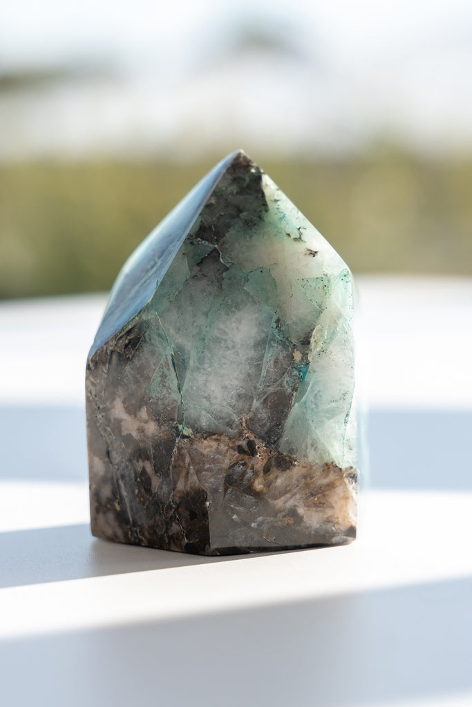 chrysocolla quartz freeform crystal