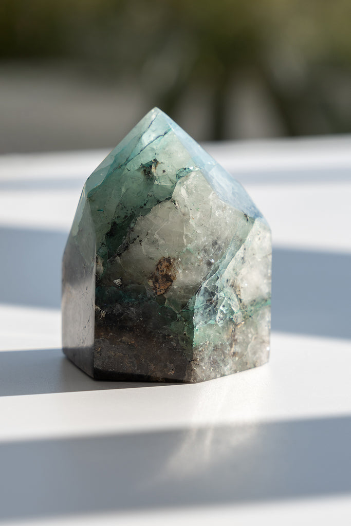 chrysocolla quartz freeform crystal