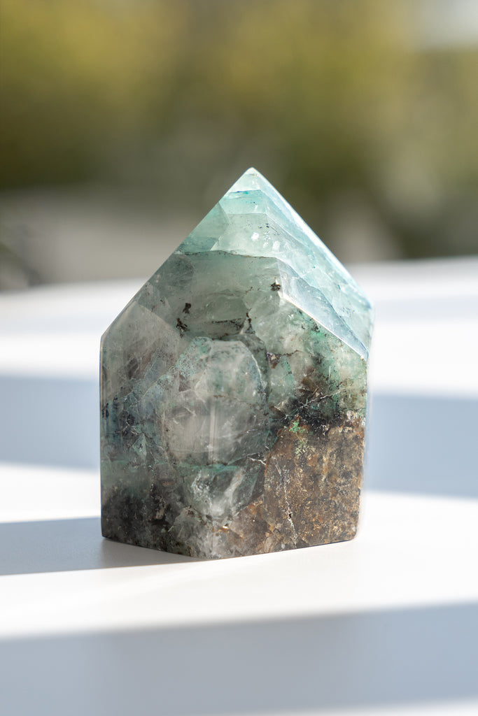 chrysocolla quartz freeform crystal