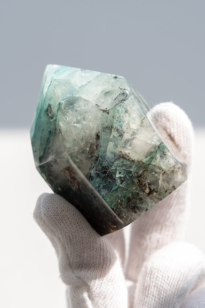 chrysocolla quartz freeform crystal