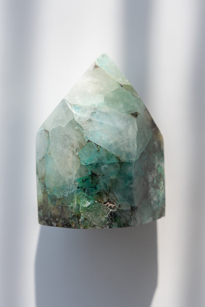 quantum Quattro chrysocolla freeform point