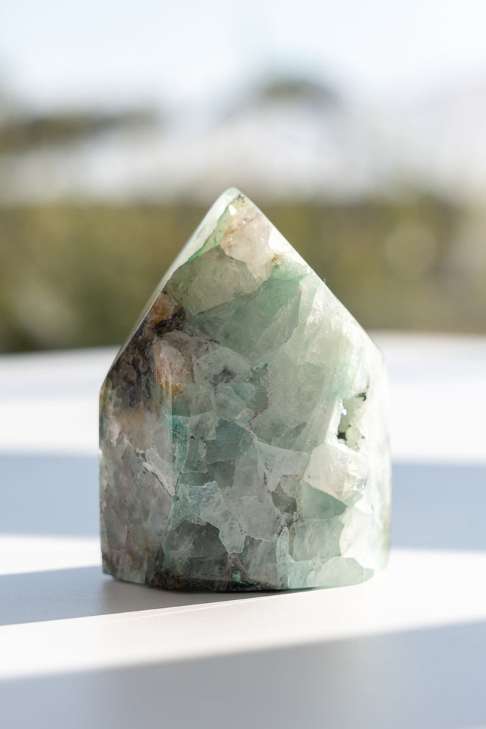 quantum Quattro chrysocolla freeform point