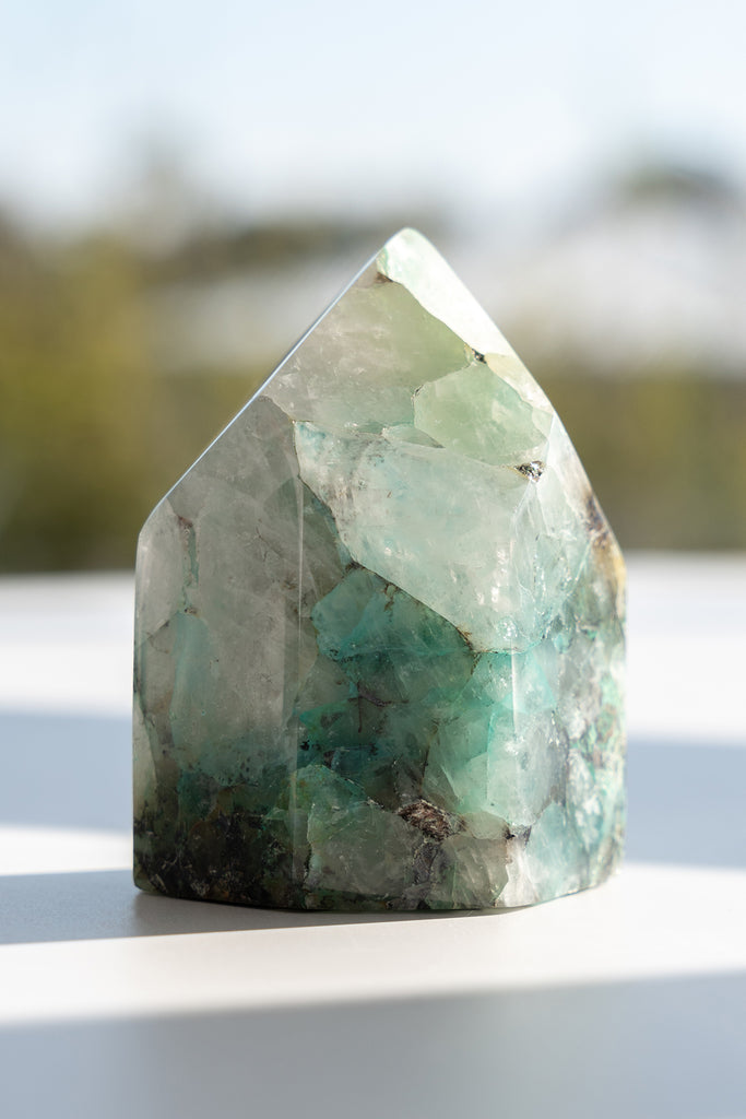 quantum Quattro chrysocolla freeform point