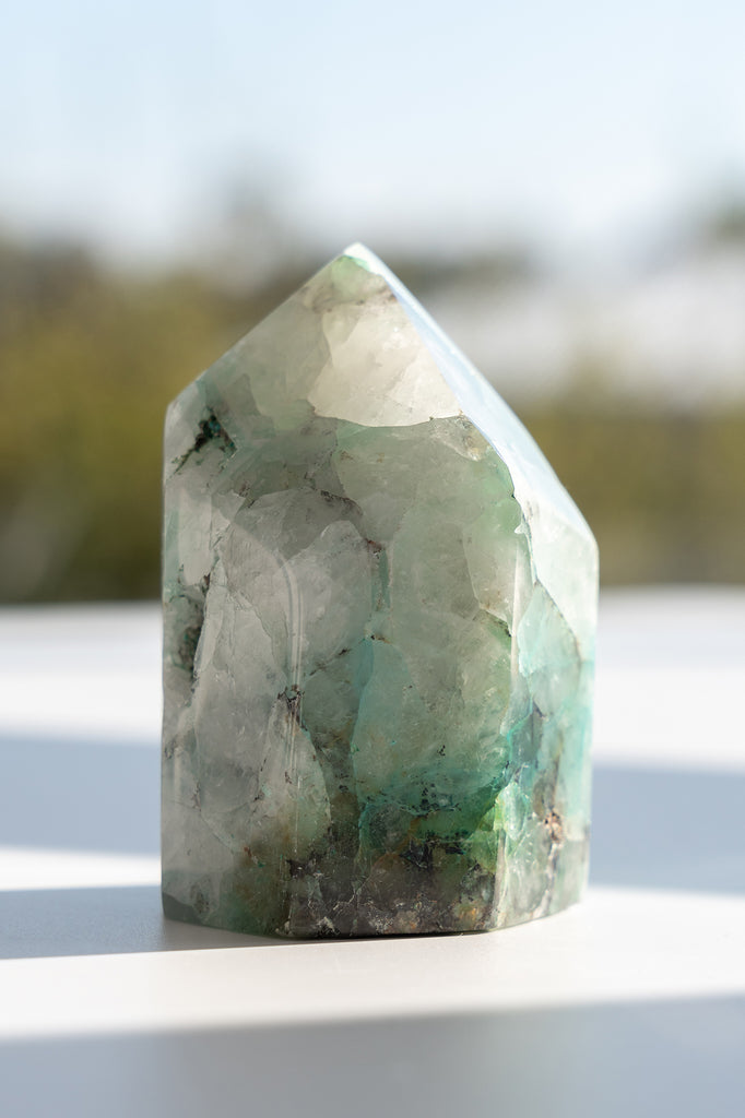 quantum Quattro chrysocolla freeform point