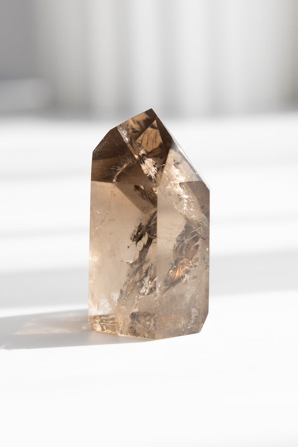 Smoky crystal on a white background