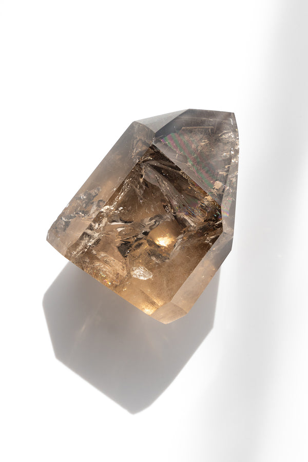 Raw diamond on a white background