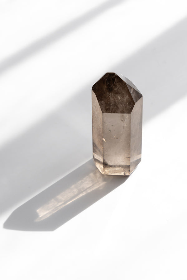 Hexagonal crystal on a white background