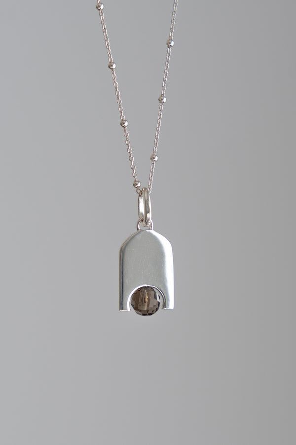 Smoky Quartz Cove Pendant Necklace Sterling Silver