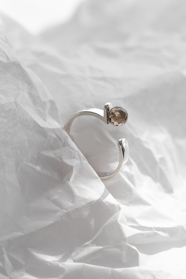Smoky Quartz Flow Ring Sterling Silver