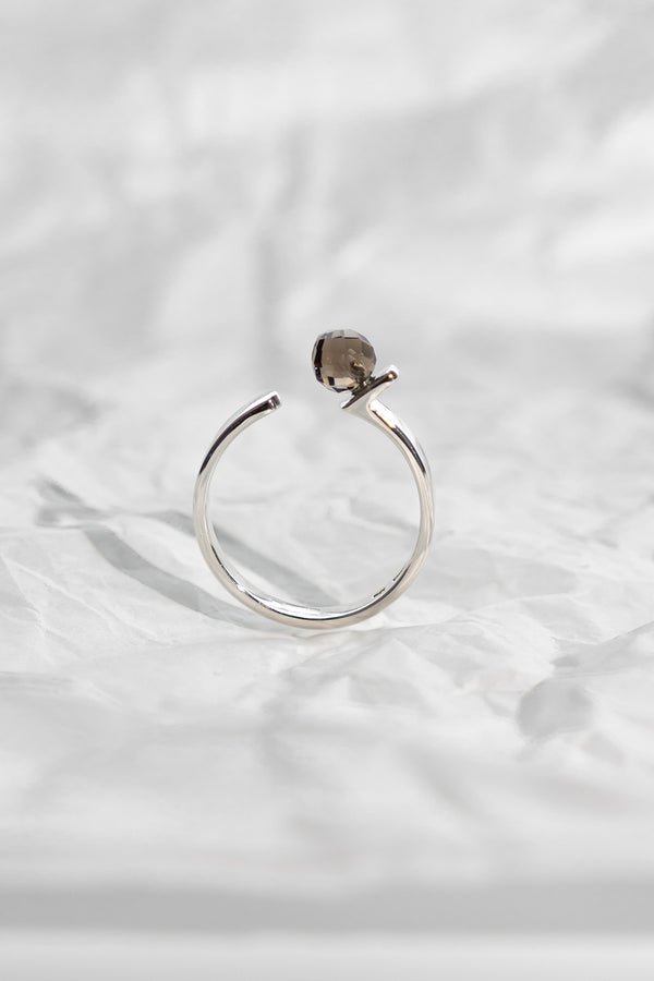 Smoky Quartz Flow Ring Sterling Silver