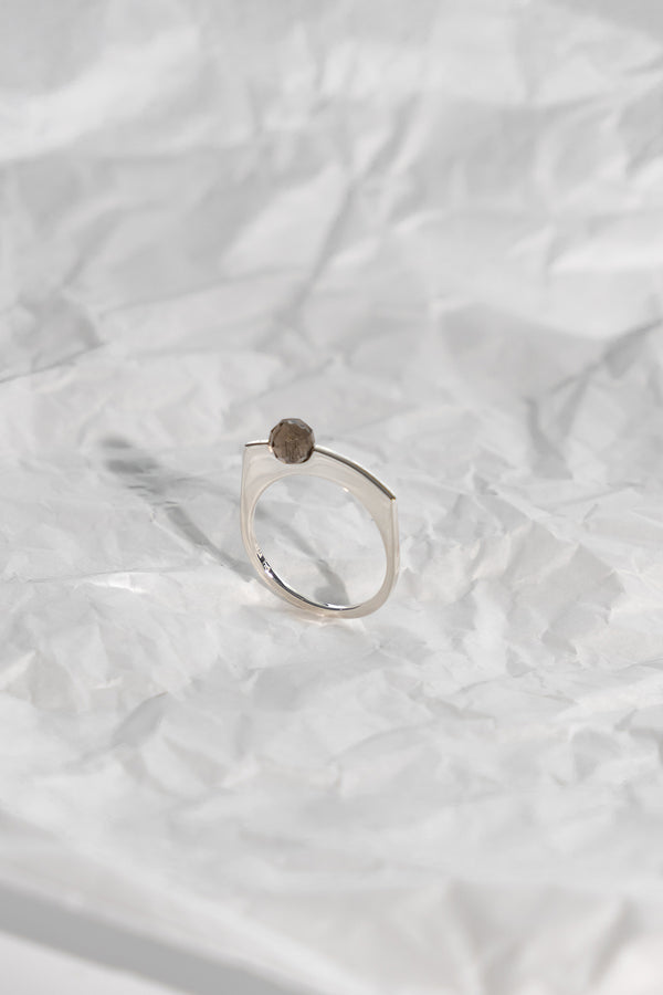 Smoky Quartz Point Ring Sterling Silver