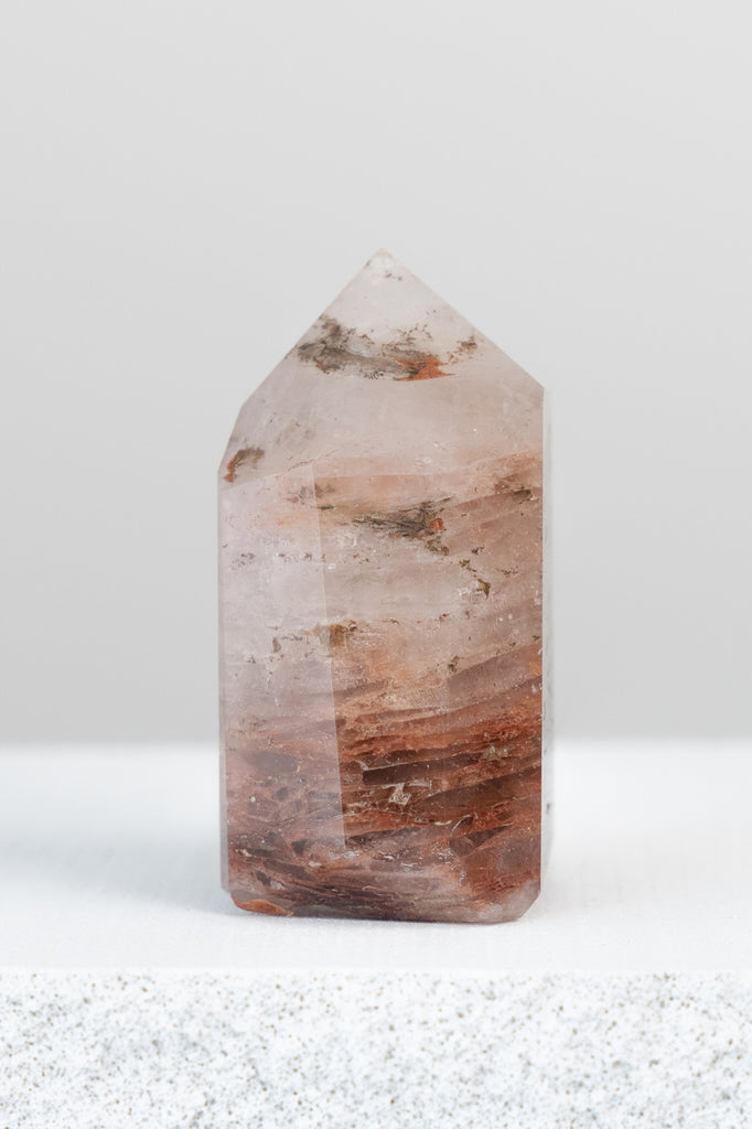 hematoid quartz fire quartz point