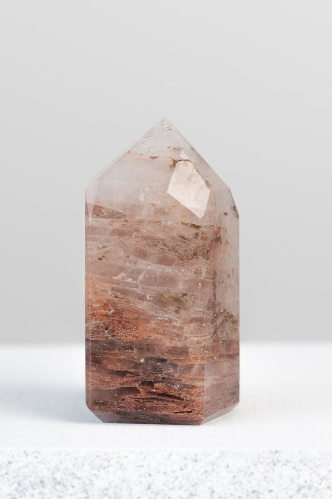 hematoid quartz fire quartz point