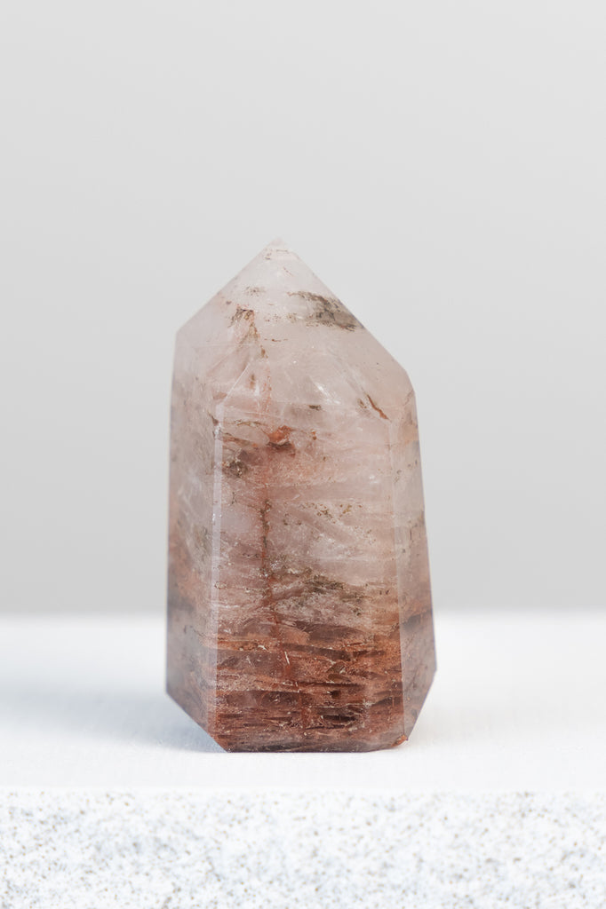 hematoid quartz fire quartz point