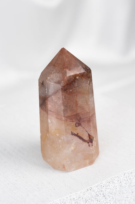 hematoid quartz fire quartz point