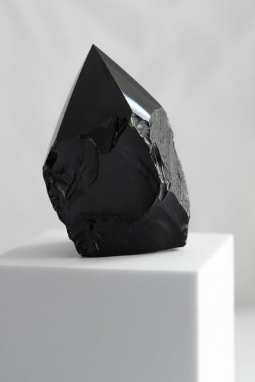 Black Obsidian Half-Polished Point