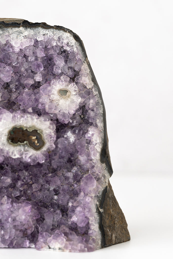 Amethyst freestanding cluster stalactite